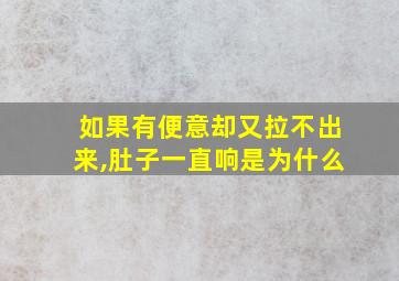 如果有便意却又拉不出来,肚子一直响是为什么