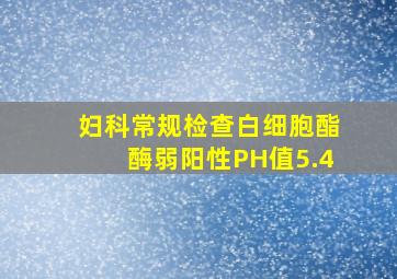 妇科常规检查白细胞酯酶弱阳性PH值5.4