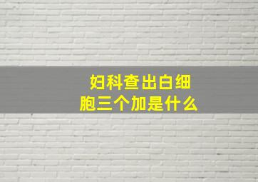 妇科查出白细胞三个加是什么