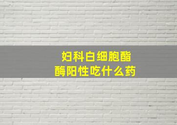 妇科白细胞酯酶阳性吃什么药