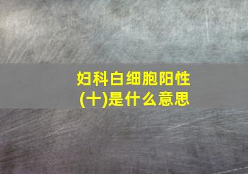 妇科白细胞阳性(十)是什么意思