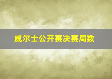 威尔士公开赛决赛局数