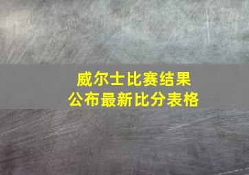 威尔士比赛结果公布最新比分表格