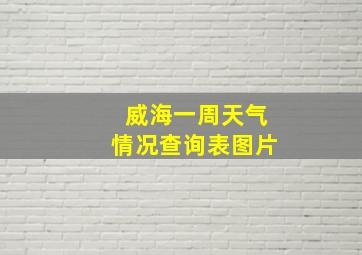 威海一周天气情况查询表图片