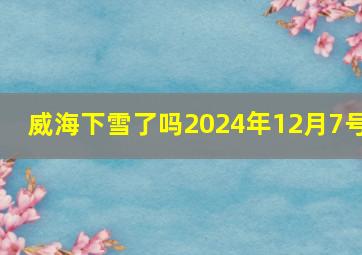 威海下雪了吗2024年12月7号