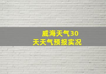 威海天气30天天气预报实况