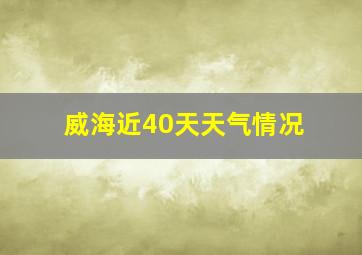 威海近40天天气情况