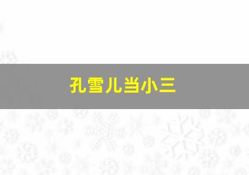 孔雪儿当小三