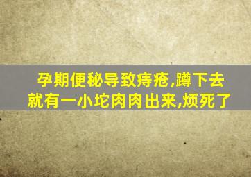 孕期便秘导致痔疮,蹲下去就有一小坨肉肉出来,烦死了