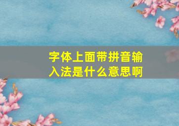 字体上面带拼音输入法是什么意思啊