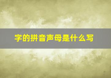 字的拼音声母是什么写