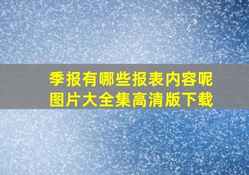 季报有哪些报表内容呢图片大全集高清版下载