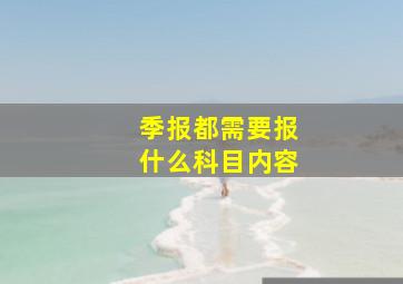 季报都需要报什么科目内容