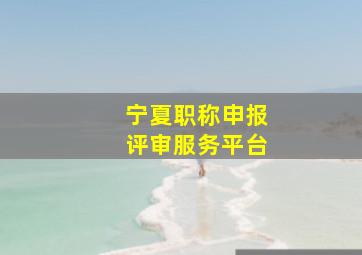 宁夏职称申报评审服务平台