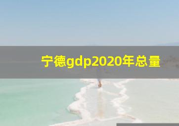 宁德gdp2020年总量