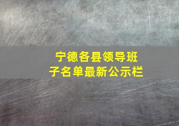 宁德各县领导班子名单最新公示栏