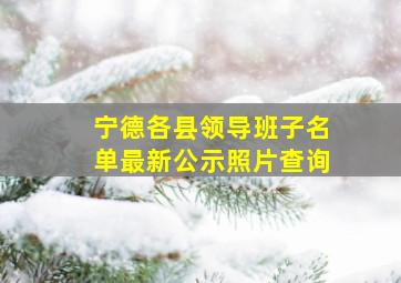 宁德各县领导班子名单最新公示照片查询