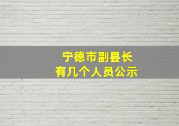 宁德市副县长有几个人员公示