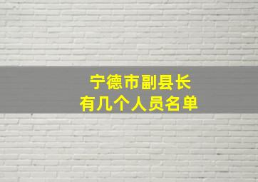 宁德市副县长有几个人员名单