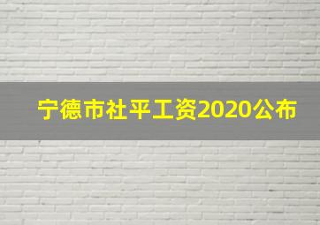 宁德市社平工资2020公布