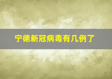 宁德新冠病毒有几例了