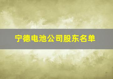 宁德电池公司股东名单