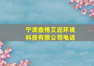 宁波曲格艾迩环境科技有限公司电话