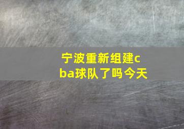 宁波重新组建cba球队了吗今天