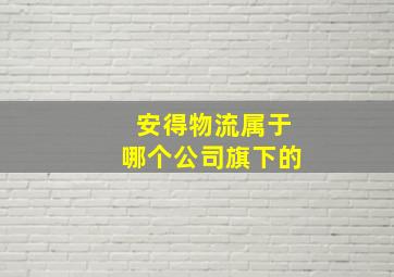 安得物流属于哪个公司旗下的