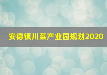 安德镇川菜产业园规划2020