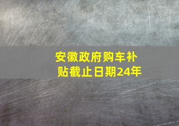 安徽政府购车补贴截止日期24年