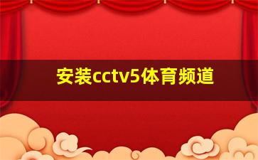 安装cctv5体育频道