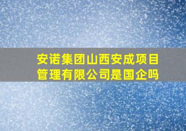 安诺集团山西安成项目管理有限公司是国企吗