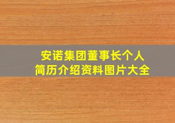 安诺集团董事长个人简历介绍资料图片大全