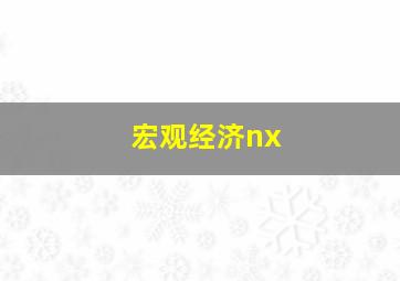 宏观经济nx