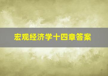 宏观经济学十四章答案