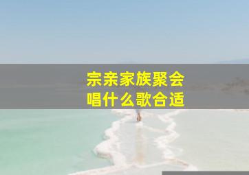 宗亲家族聚会唱什么歌合适