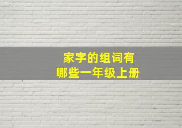 家字的组词有哪些一年级上册