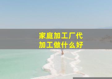 家庭加工厂代加工做什么好