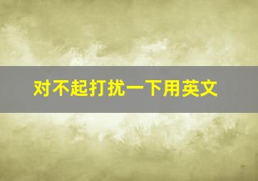 对不起打扰一下用英文