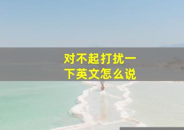 对不起打扰一下英文怎么说