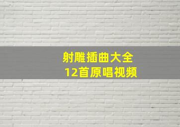 射雕插曲大全12首原唱视频