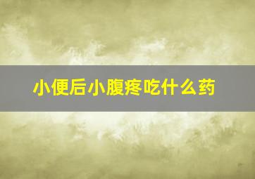 小便后小腹疼吃什么药