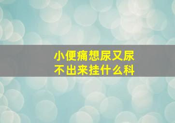 小便痛想尿又尿不出来挂什么科