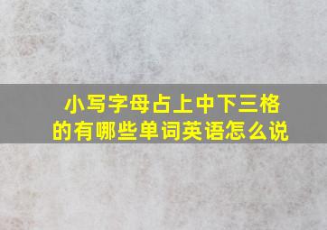 小写字母占上中下三格的有哪些单词英语怎么说