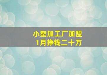 小型加工厂加盟1月挣钱二十万