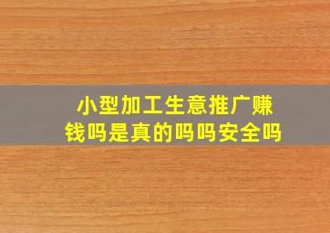 小型加工生意推广赚钱吗是真的吗吗安全吗