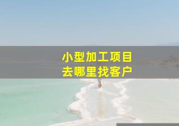 小型加工项目去哪里找客户