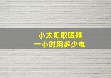 小太阳取暖器一小时用多少电