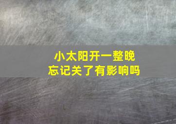 小太阳开一整晚忘记关了有影响吗